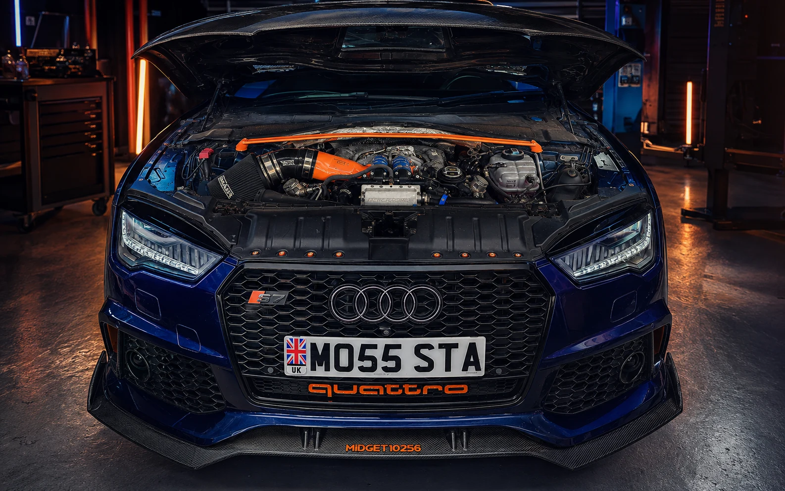 Open-bonnet view of the Torque Monsta S7 engine bay