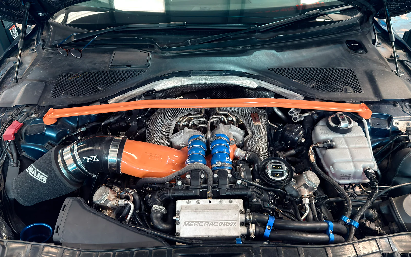 The Monsta S7 engine bay and performance hardware